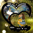 Our First Christmas - Personalized Custom Suncatcher Ornament