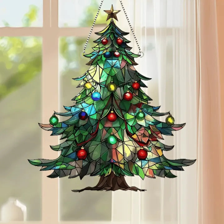 Colorful Christmas Tree Suncatcher
