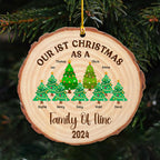 First Christmas As A Family - Personalized Custom Wood Ornament
