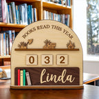 Personalized Books Read This Year Tracker Plaque, Bookshelf Decor, Gift for Readers, Book Lovers Gift