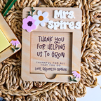 Personalized Teacher Flower Post-it Note Holder for Teacher Appreciation Gift, End Of School Year Gift