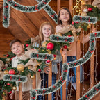 Festive Tinsel Garland with Bowknots