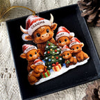 Personalized Christmas Grandma Cow Family Acrylic Ornament, Christmas Ornament Gift