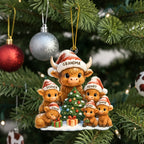 Personalized Christmas Grandma Cow Family Acrylic Ornament, Christmas Ornament Gift