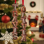 Personalized American Football Alphabet Wooden Ornament, Christmas Gift For Teen Boy, Son, Grandson