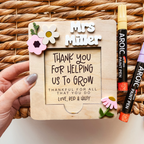 Personalized Teacher Flower Post-it Note Holder for Teacher Appreciation Gift, End Of School Year Gift