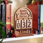 Personalized Books Read This Year Counter Mini Plaque With Flat Base, Christmas Gift for Readers, Book Lovers Gift, Holiday Bookshelf Decor