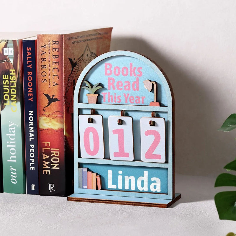 Personalized Books Read This Year Counter Mini Plaque With Flat Base, Gift for Readers, Book Lovers Gift, Bookshelf Decor