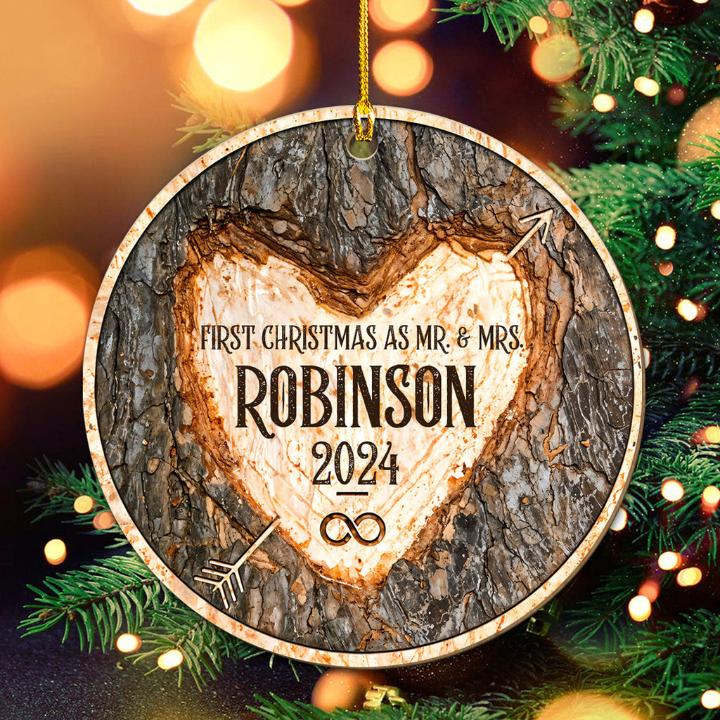 First Christmas Of Us - Personalized Custom Wood Ornament