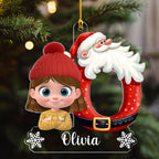 Baby And Santa - Personalized Custom Acrylic Ornament