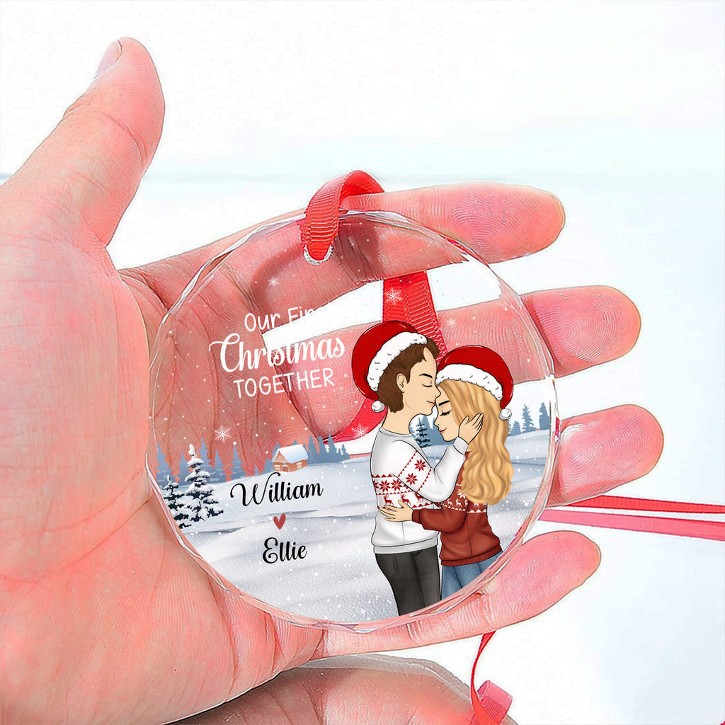 Our First Christmas - Personalized Custom Glass Ornament