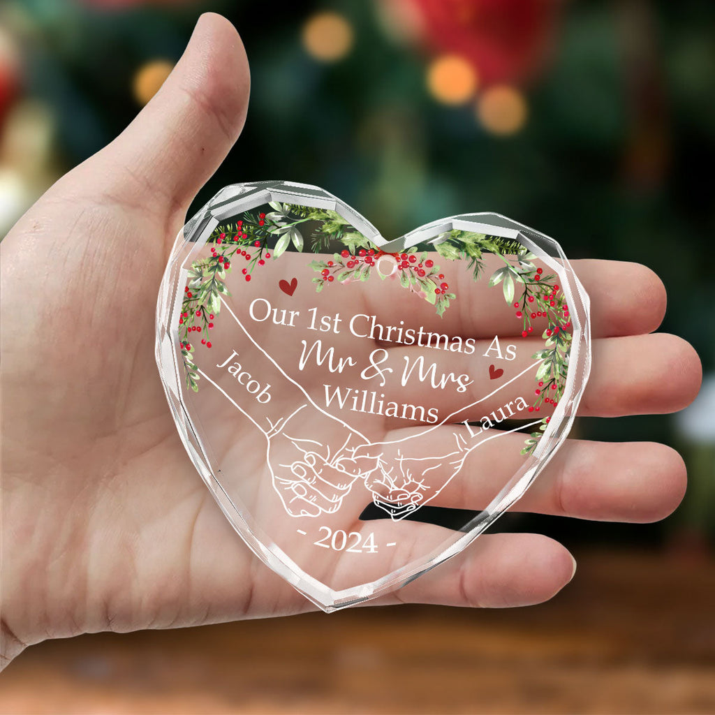 Our 1st Christmas As Mr. And Mrs. - Personalized Custom Glass Ornament