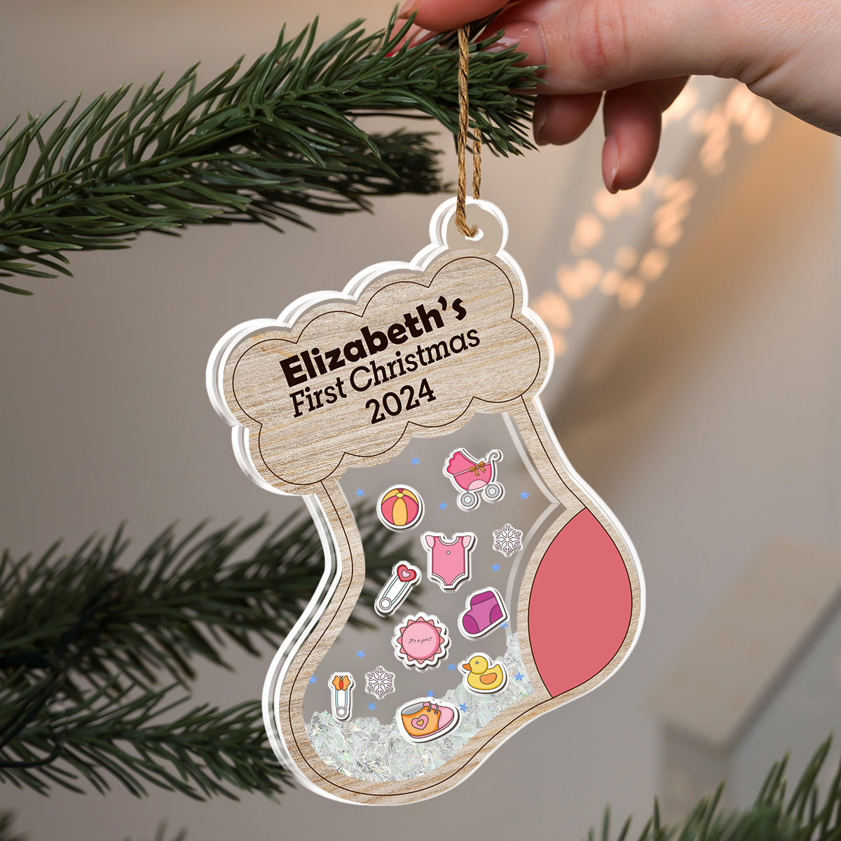 First Christmas - Personalized Custom Acrylic Shaker Ornament
