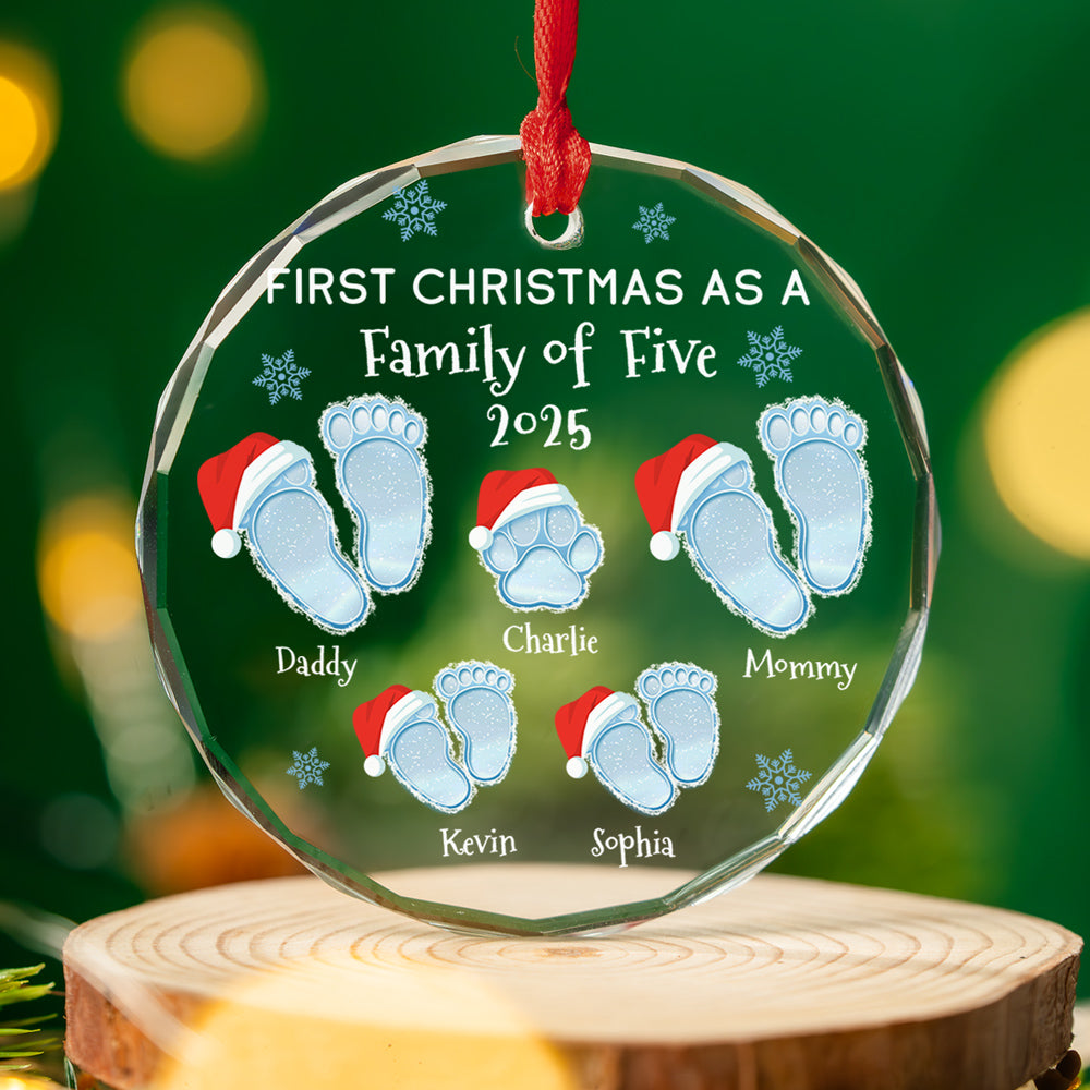 Noel Family - Personalized Custom Glass Ornament