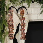 Personalized American Football Alphabet Wooden Ornament, Christmas Gift For Teen Boy, Son, Grandson