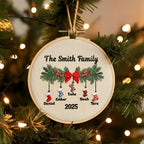 Personalized Family Christmas Ornament, Custom Embroidery Hoop, Holiday Stocking, Festive Decoration, Gift for Families 2025