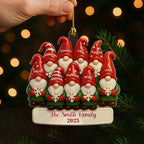 Personalized Gnome Family Christmas Ornament, Christmas Ornament For Family