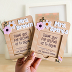 Personalized Teacher Flower Post-it Note Holder for Teacher Appreciation Gift, End Of School Year Gift