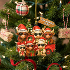 Personalized Christmas Highland Cow On Truck Acrylic Ornament, Family Christmas Ornament