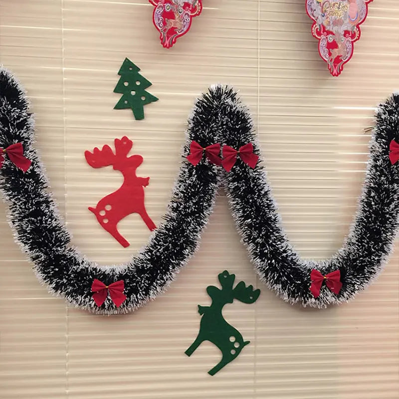 Festive Tinsel Garland with Bowknots