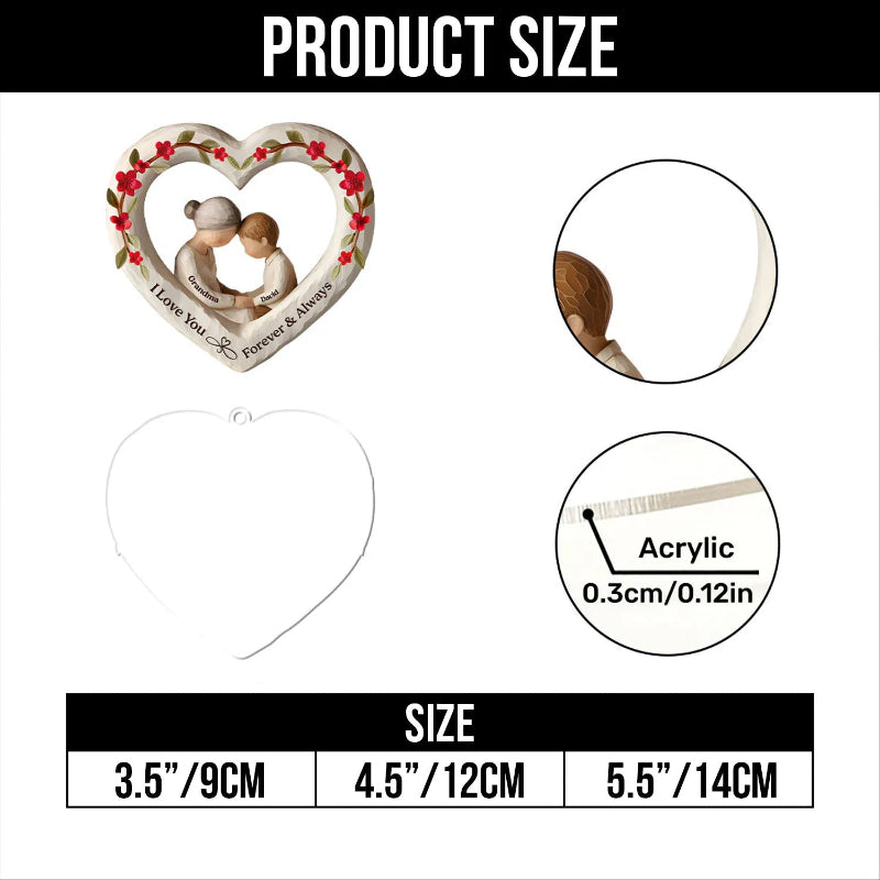 Personalized I Love You Forever And Always Acrylic Ornament, Unique Christmas Gift for Grandma