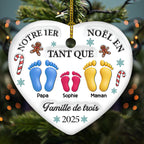 Ornement En Céramique Personnalisé À Effet 3D - Notre Premier Noël