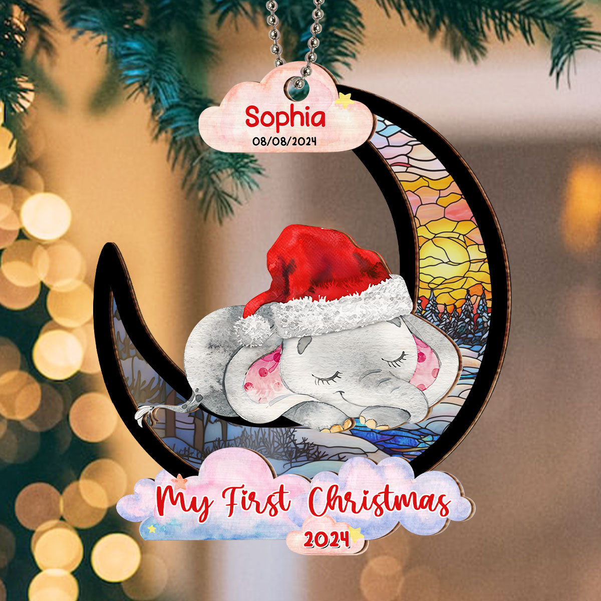 My First Christmas - Personalized Custom Suncatcher Ornament