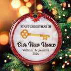 First Christmas In Our New Home - Personalized Custom 3D Inflated Effect Ceramic Ornament