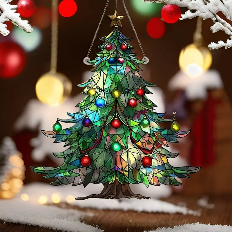 Colorful Christmas Tree Suncatcher