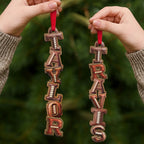 Personalized American Football Alphabet Wooden Ornament, Christmas Gift For Teen Boy, Son, Grandson