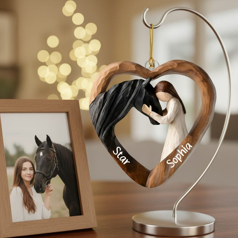 Personalized Equestrian Bond Between Boy Or Girl With Horse Acrylic Ornament, Christmas Gifts For Horse Lovers