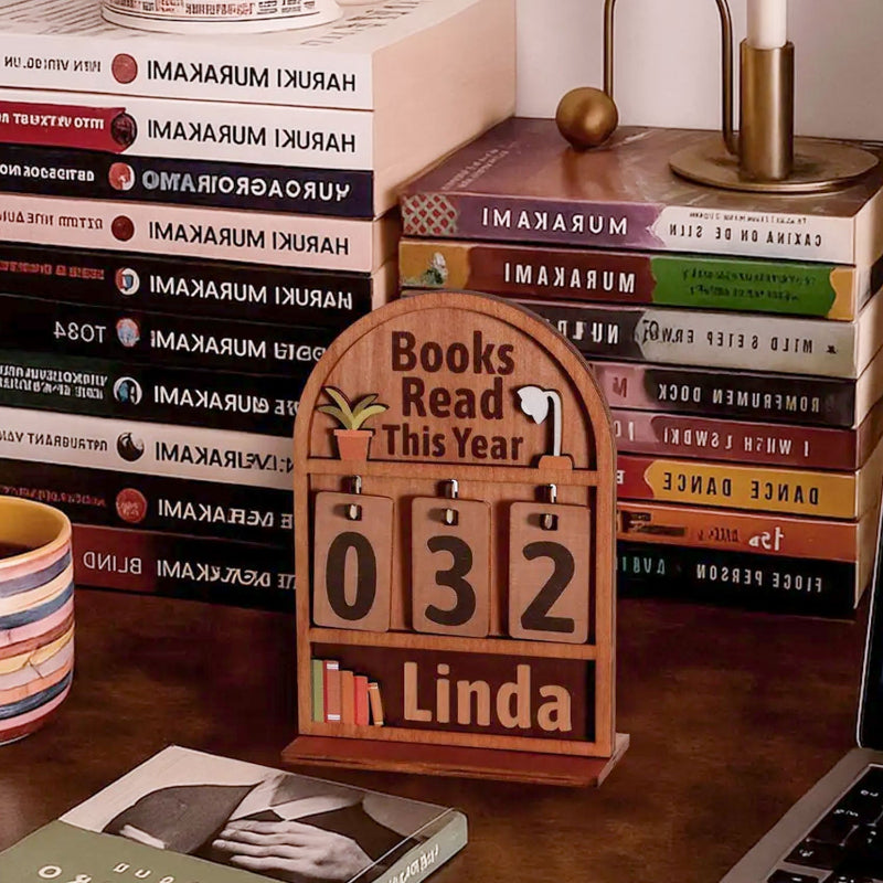 Personalized Books Read This Year Counter Mini Plaque With Flat Base, Gift for Readers, Book Lovers Gift, Bookshelf Decor