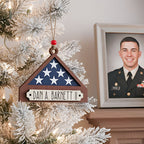 Personalized Memorial Military Flag Ornament with Names, Memorial Christmas Ornament