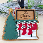 Personalized Family Name Stocking Fireplace Ornament, Gifts For Mom, Dad, Brother, Sister, Kids