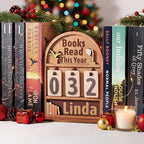 Personalized Books Read This Year Counter Mini Plaque With Flat Base, Christmas Gift for Readers, Book Lovers Gift, Holiday Bookshelf Decor