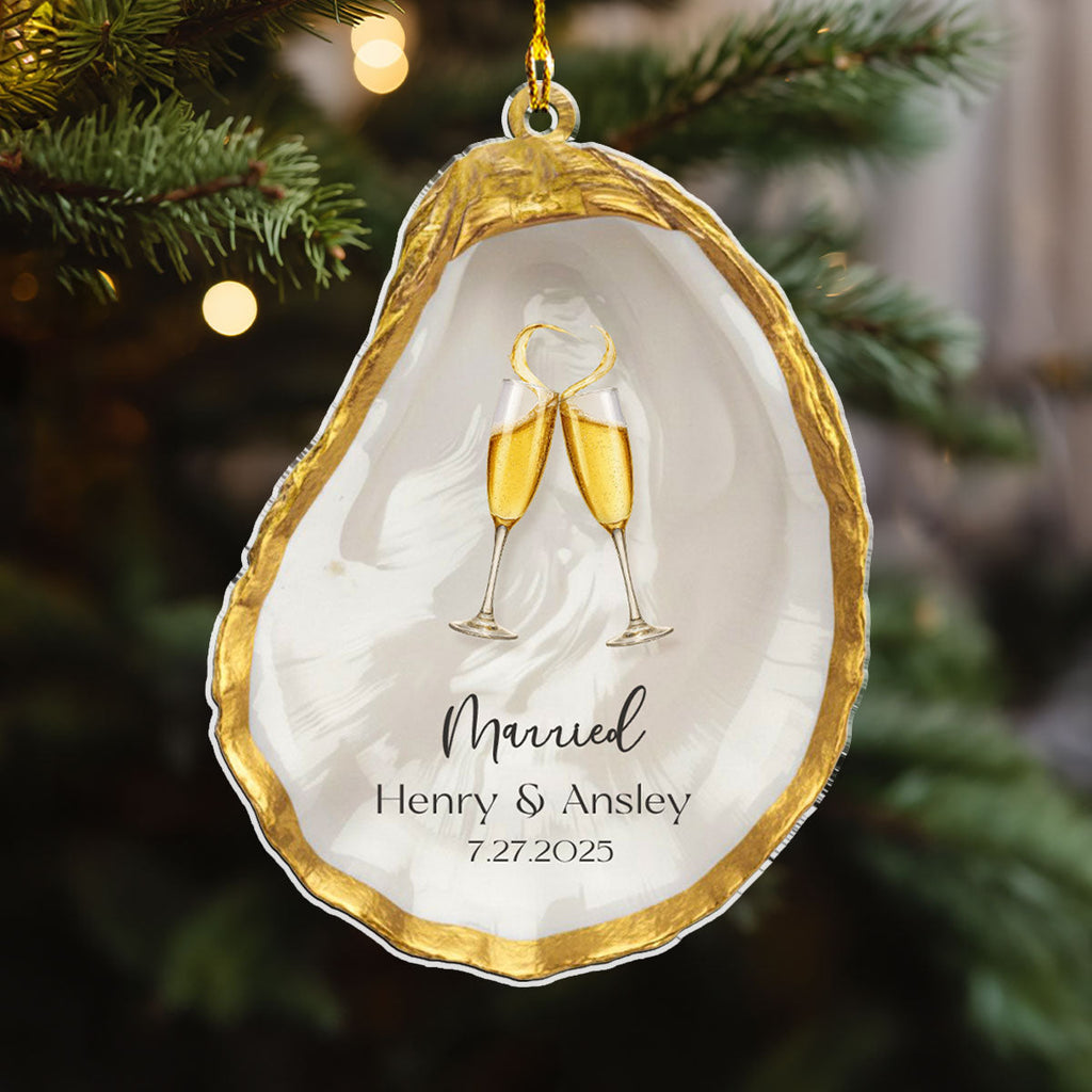 Cheers to Forever - Personalized Custom Acrylic Ornament  