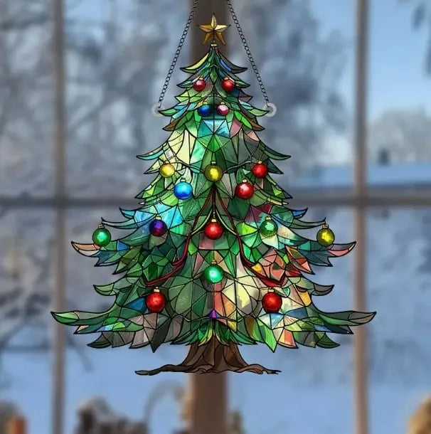 Colorful Christmas Tree Suncatcher