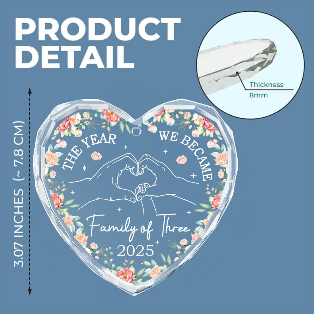 Family Love Grows Each Year - Personalized Custom Glass Ornament