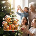 Personalized Gingerbread Family Acrylic Ornament, Christmas Ornament Gift
