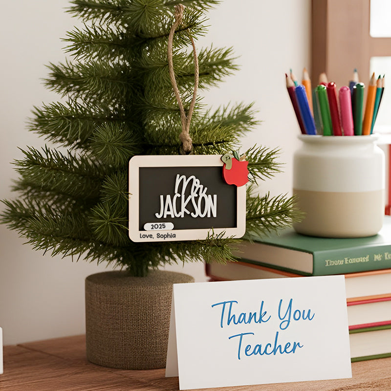 Teacher Appreciation Personalized Chalkboard Ornament, Christmas Gift for Teacher