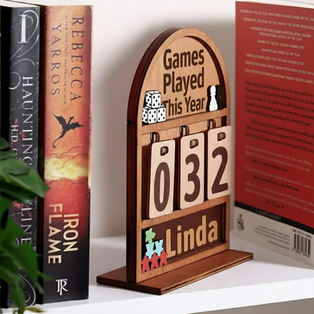 Personalized Games Played This Year Counter Mini Plaque With Flat Base, Family Game Night Tracker, Gift For Family, Couple Gift, Board Game Lover