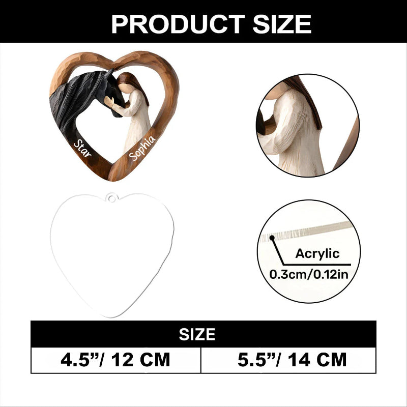 Personalized Equestrian Bond Between Boy Or Girl With Horse Acrylic Ornament, Christmas Gifts For Horse Lovers