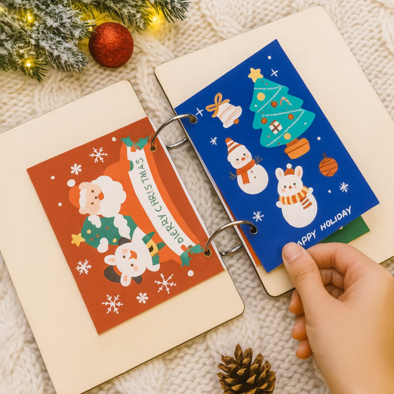 Personalized 3D Effect Soft Pine Tree Card Holder, Christmas Card Keeper, Holiday Card Keepsake Holder