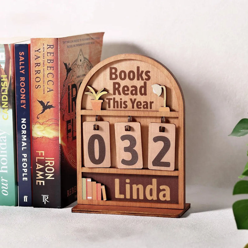 Personalized Books Read This Year Counter Mini Plaque With Flat Base, Gift for Readers, Book Lovers Gift, Bookshelf Decor