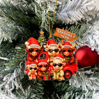 Personalized Christmas Highland Cow On Truck Acrylic Ornament, Family Christmas Ornament
