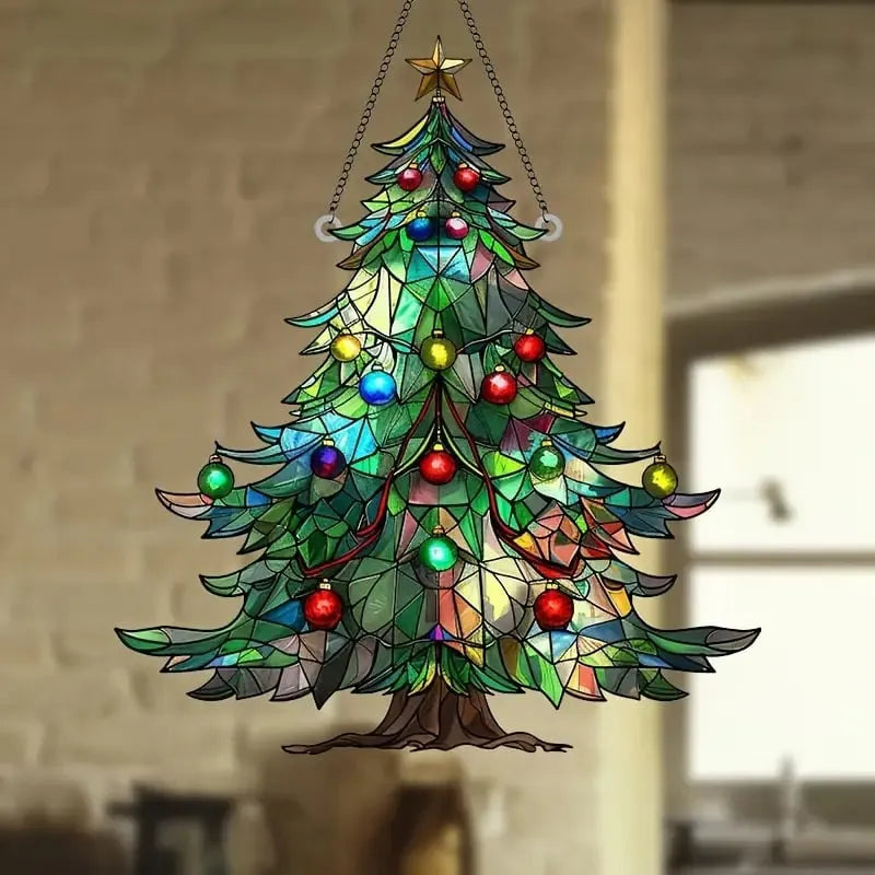Colorful Christmas Tree Suncatcher