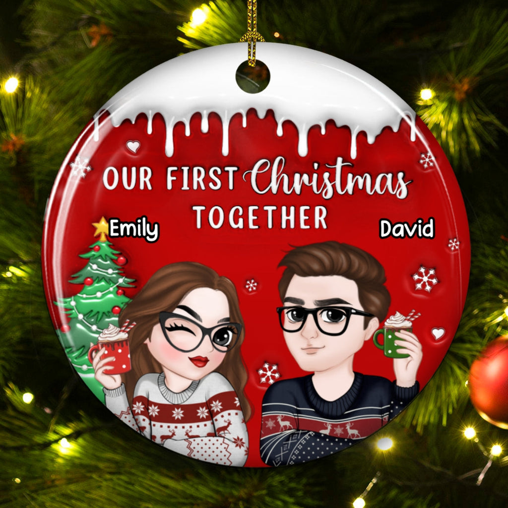 I Found You - Personalized Custom 3D Inflated Effect Ceramic Ornament