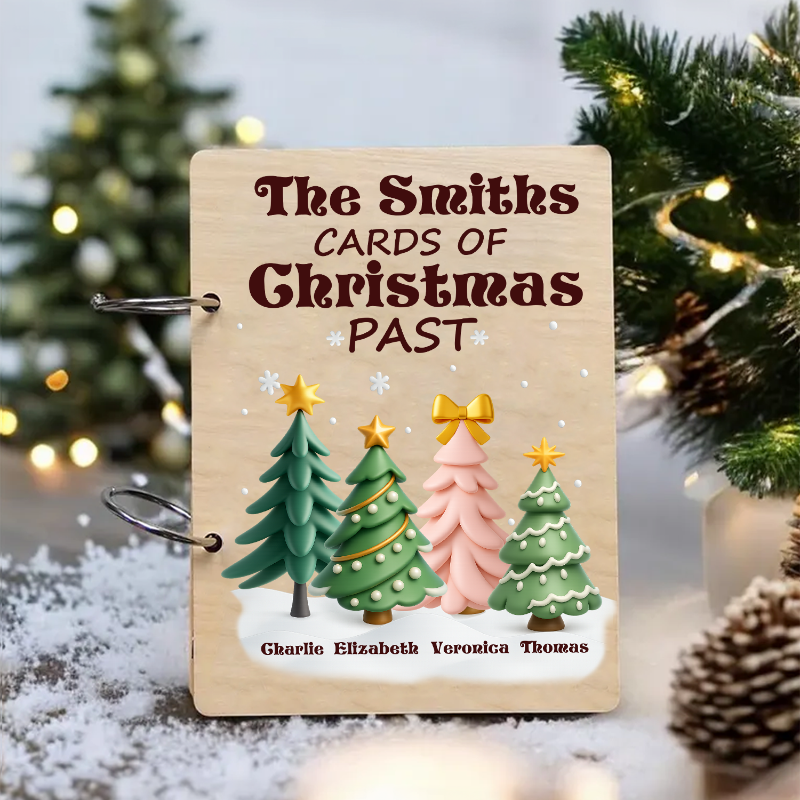 Personalized 3D Effect Soft Pine Tree Card Holder, Christmas Card Keeper, Holiday Card Keepsake Holder