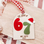 Personalized Teacher The Year Of Six Seven Ornament, Gift for Teacher from Student, Funny Gift for Co-Worker, Elementary Teacher Appreciation