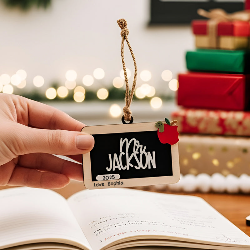 Teacher Appreciation Personalized Chalkboard Ornament, Christmas Gift for Teacher